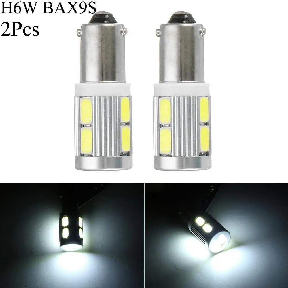 

2Pcs New Bulb Auto BAX9S H6W 10 SMD Car Sidelight LED Light White DC 12V For BMW 3 Series F30 F31