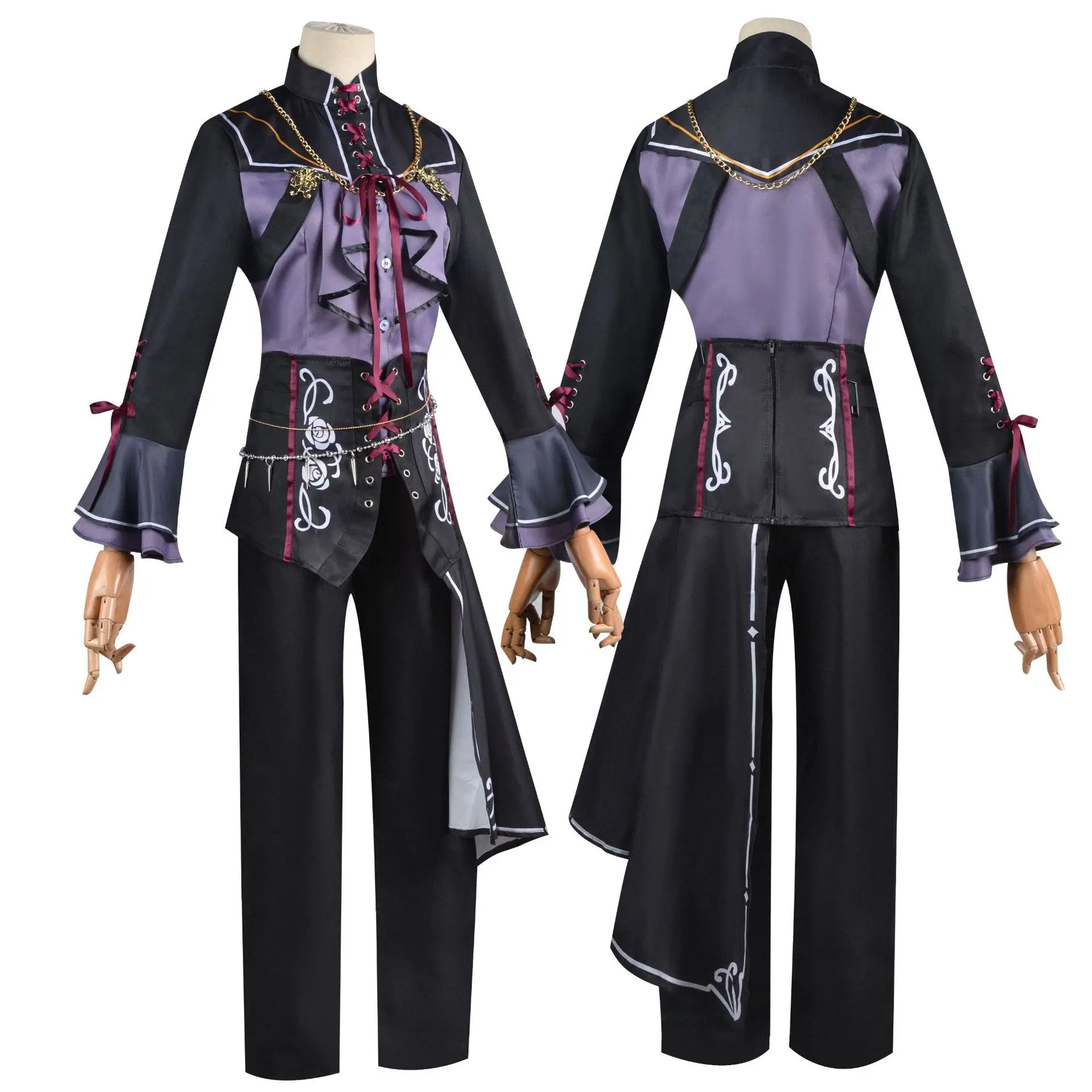 Ensemble Stars Ayase Mayoi Cosplay para Homens, Uniforme de Festa de Halloween, Carnival de Natal Role Play, Jaqueta, Colar Terno, Roupas