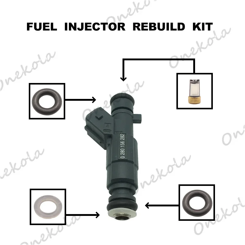 Fuel Injector Service Repair Kit Filters Orings Seals Grommets for Chery Tiggo / A5 0280156282