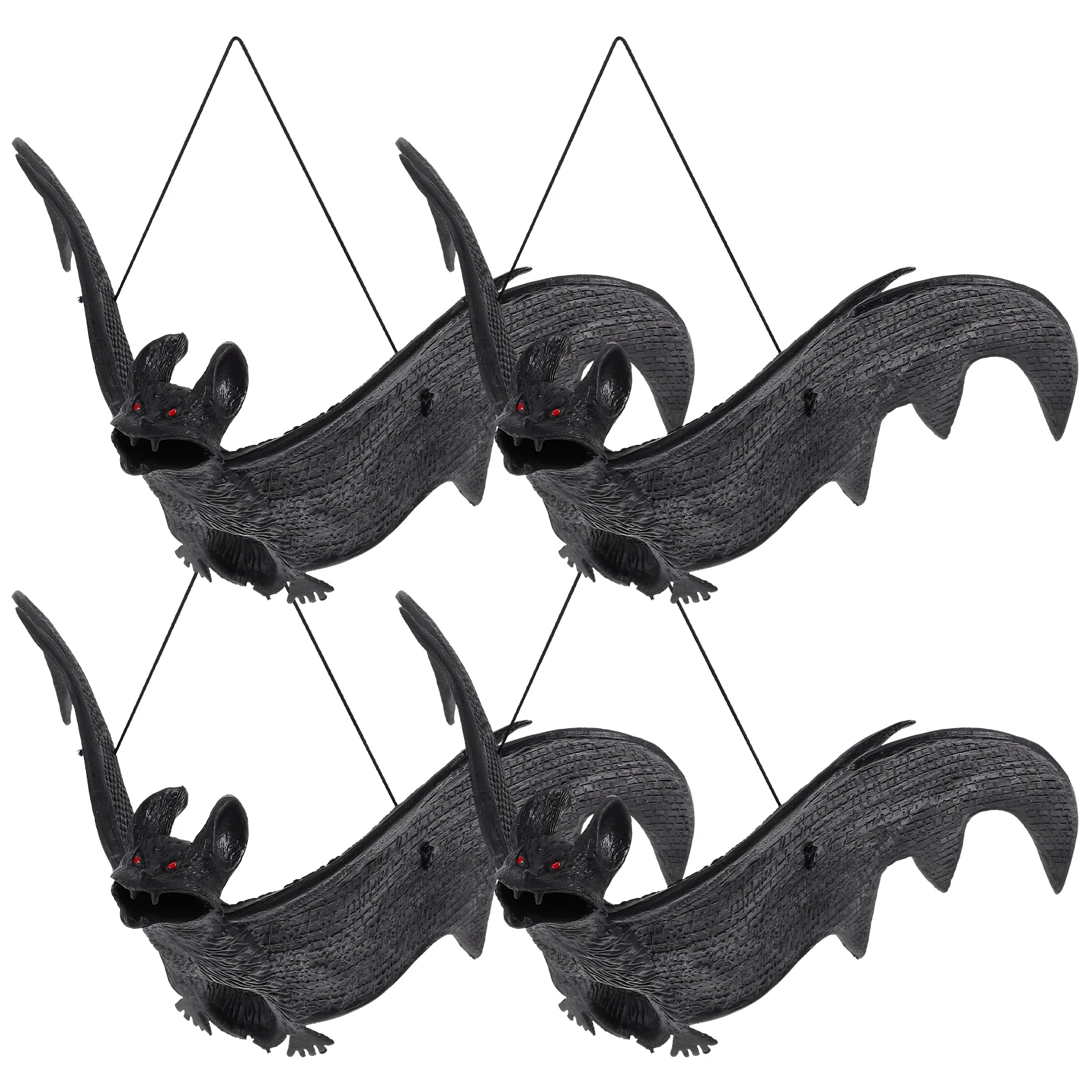 4 Pcs Simulation Bat Pendant Vivid Pendants Halloween Realistic Hanging Bats for Ornament