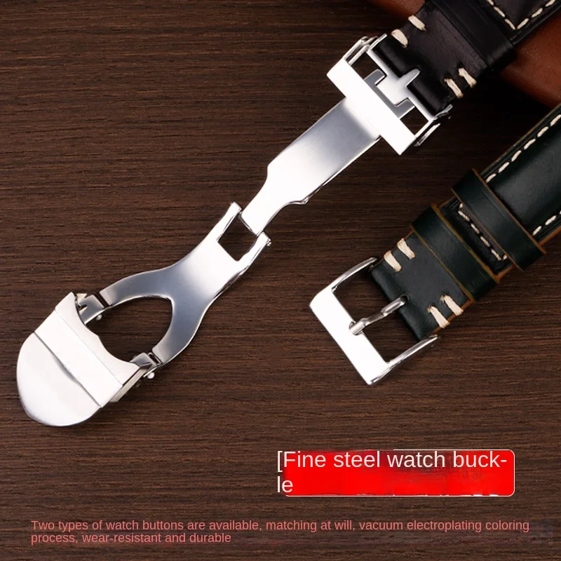 Quick release For TUDOR 1958 Little red flower soft Watch Strap  man dermis cowhide Watchband Folding buckle bracelet 20mm 22mm