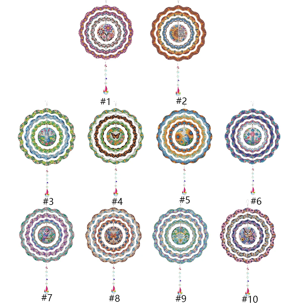 

DIY Алмазная картина, вращающийся колокольчик, акриловый алмазный художественный подвесной кулон для дома, крыльца, сада, патио и декора спальни