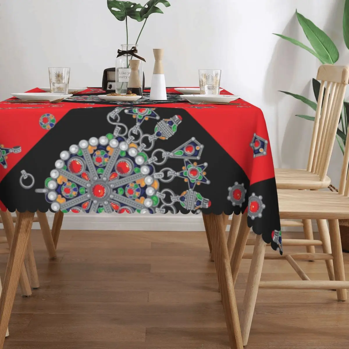 مستطيلة كابيلي مجوهرات الجدول القماش النفط برهان مفرش المائدة في الهواء الطلق 40 "-44" غطاء الطاولة #3