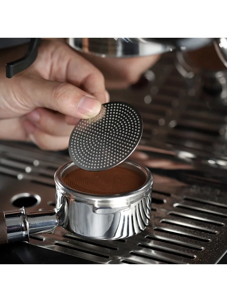 51/53/58mm Wiederverwendbares Kaffee-Puck-Sieb Edelstahl Doppelschichtiges Feinfilter-Sieb Espresso-Zubehör KFGL02