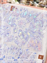 Cinta de vidrio brillante Washi para decoración de cuaderno, 1 bucle