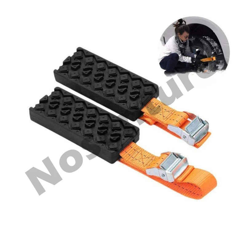 Tire Traction Device for Cars & Small SUVs Set of 2 Anti Skid Emergency Tire Straps Get Unstuck from Snow Mud Sand Traction Mat