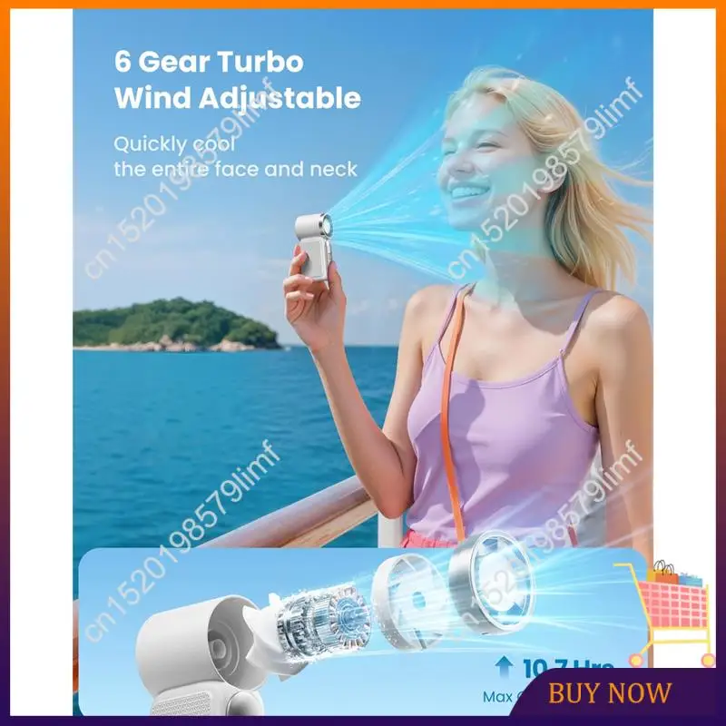 MSOR-LED Display Handheld Fan, 3.5 Inch Mini Turbo Fan, 16900 RPM High Speed Fan, Portable For Women, Men, Girls, Travel, Outdoo