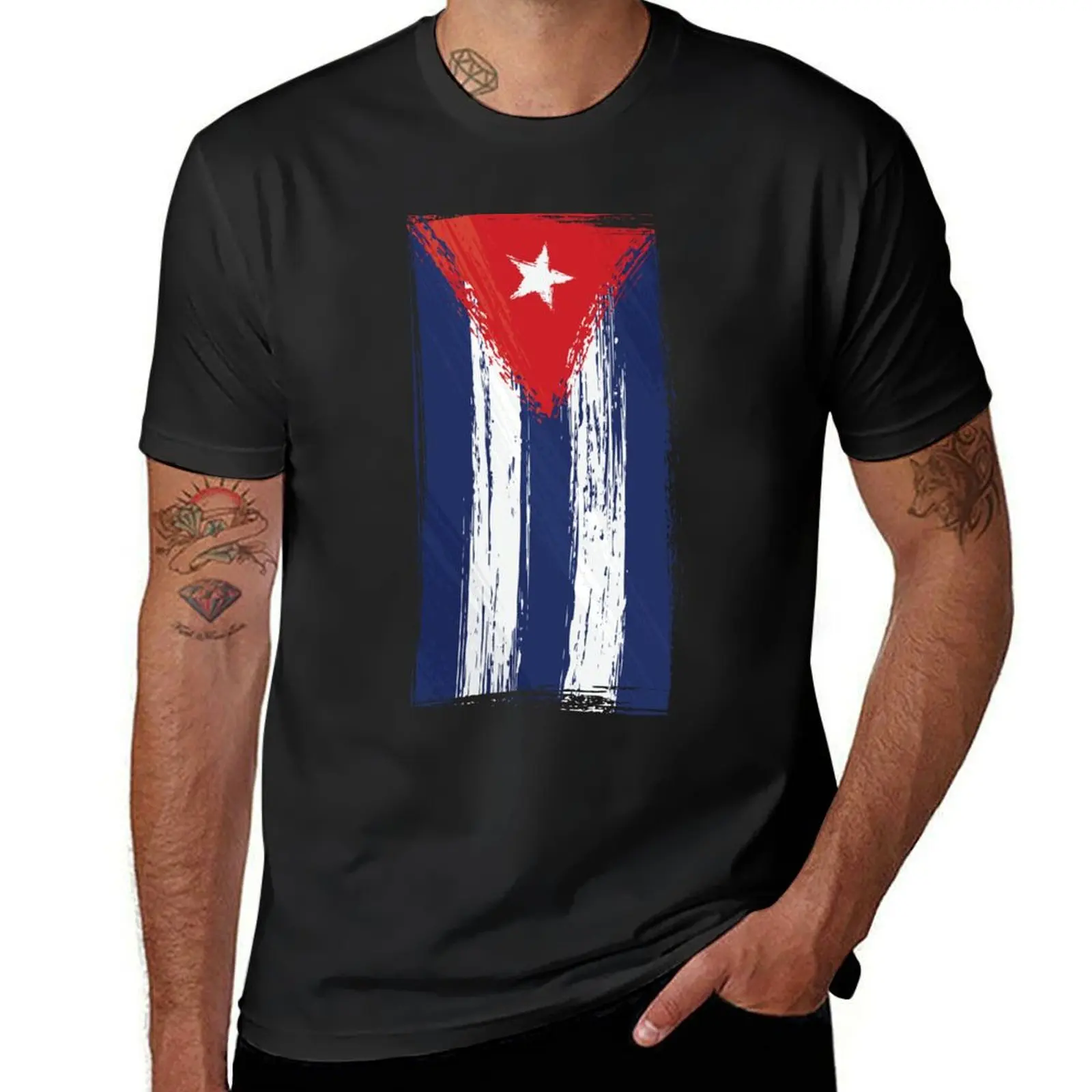 Cuba, Patria y vida, Cuba flag T-Shirt funnys sports fans plain black t shirts men