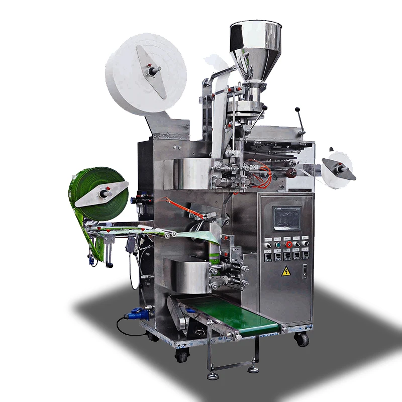 Small Double Chamber Tea Bag with Thread and Tag Packing Machinery Tea Bag Inner and Outer Bag Packing Machine