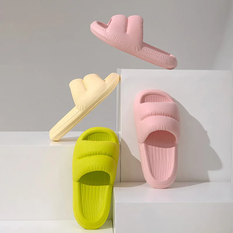 Summer Soft Shoes Cloud Slippers Indoor Mute Bathroom Anti-slip Slide Eva Beach Flip Flops Men Ladies Leisure Sandals image 4