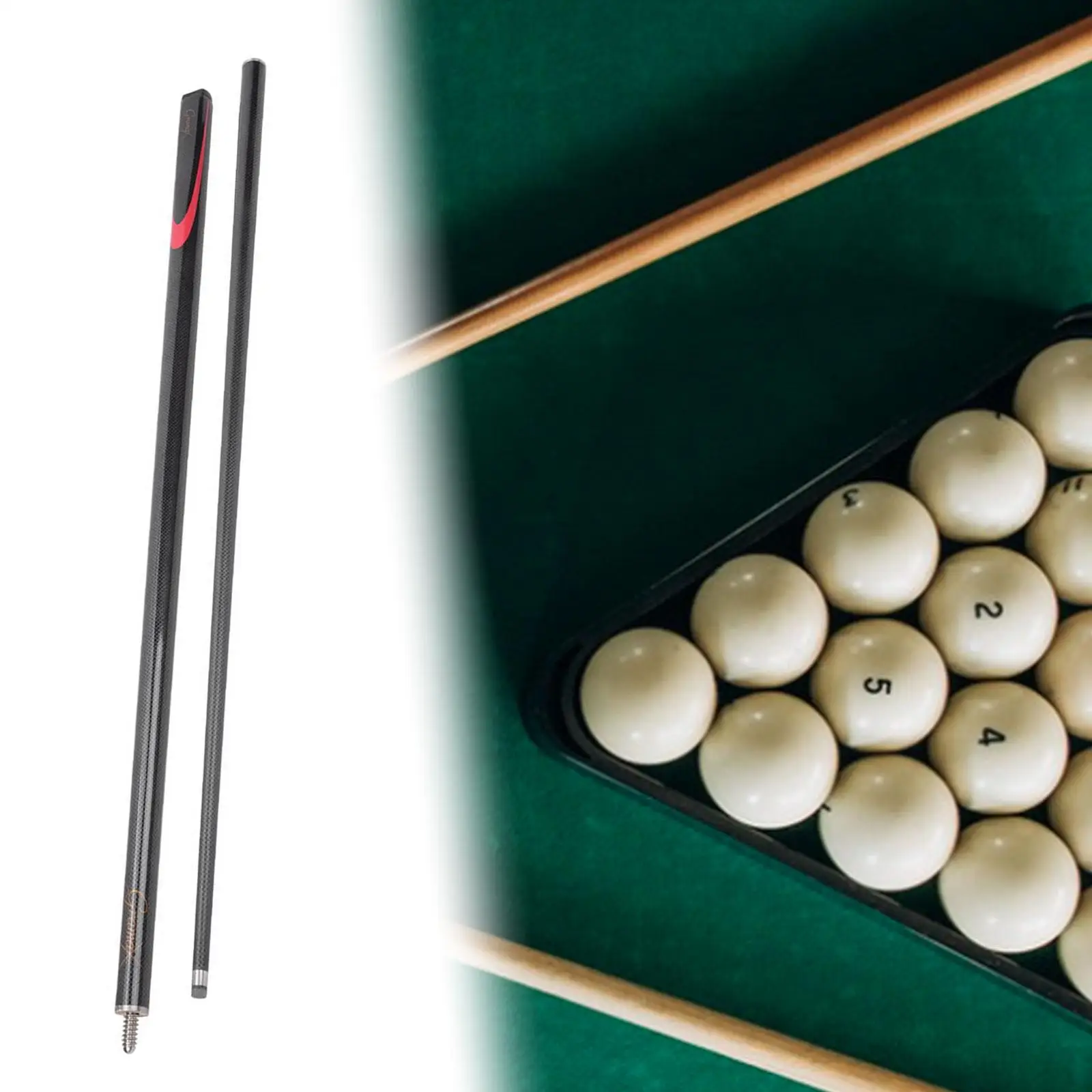 Pool-Queue, Pool-Stick, 57-Zoll-Zweiteiler mit acht Bällen, Black Eight Final