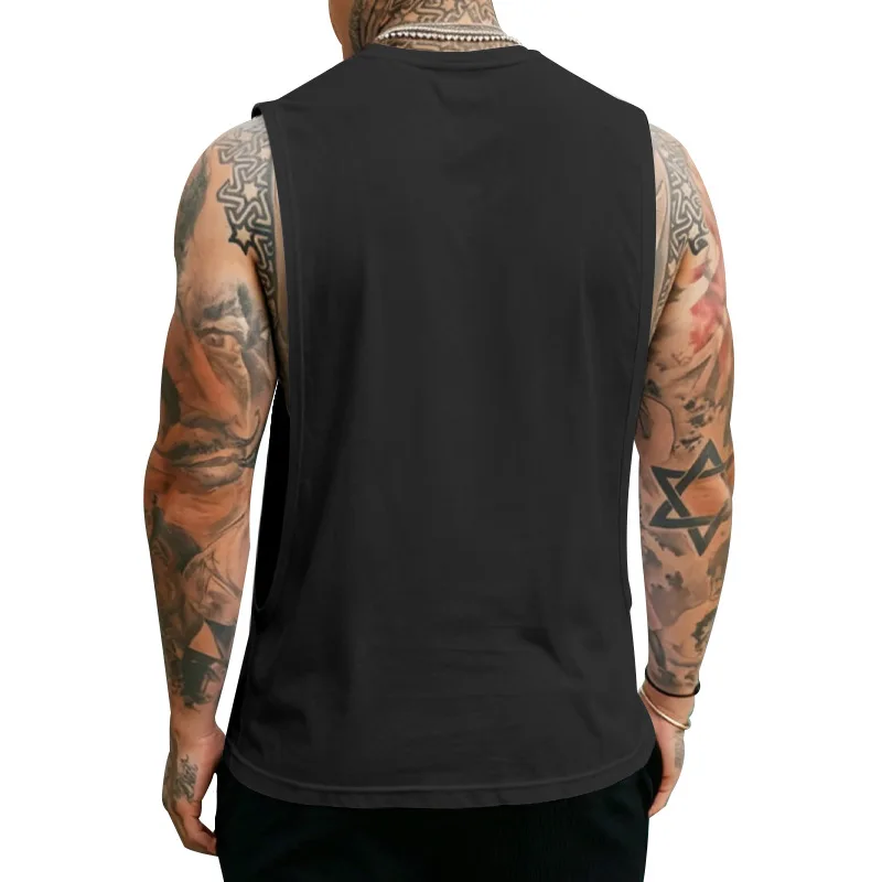Neue Sommer-Lose-Weste für Herren mit Musiknoten-Print, Bodybuilding-Fitness, ärmellos – Detail 25