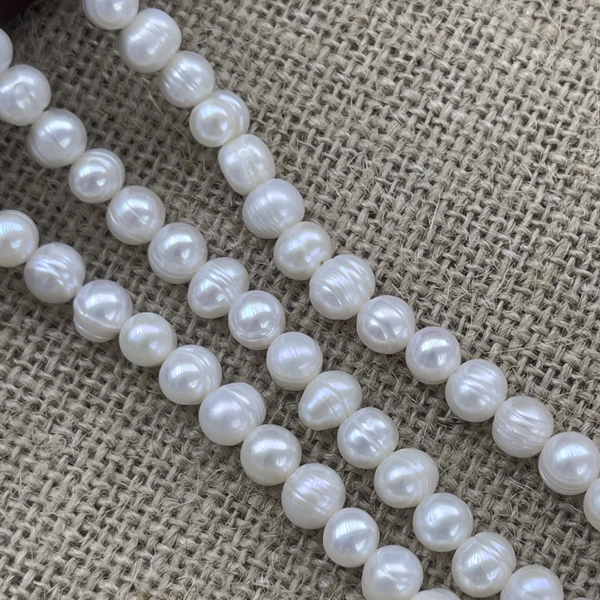 7-8mm Natural Freshwater Pearls White Nearround Pearls Punch Loose Beads for Jewelry Making DIY Bracelets Necklace Accessories