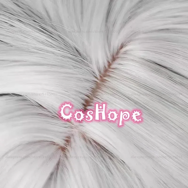 Fontaine Arlecchino คอสเพลย์วิกผมยาวสีขาวเงินสีดําวิกผมคอสเพลย์อะนิเมะวิกผมสังเคราะห์ทนความร้อนวิกผม