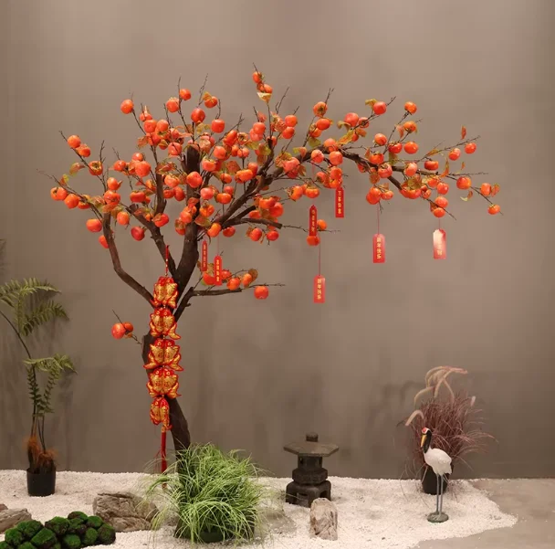 ap-Great Fortune Simulated Tangerine Fruit Branches Living Room Dining Table Artificial Flowers New Year Decoration