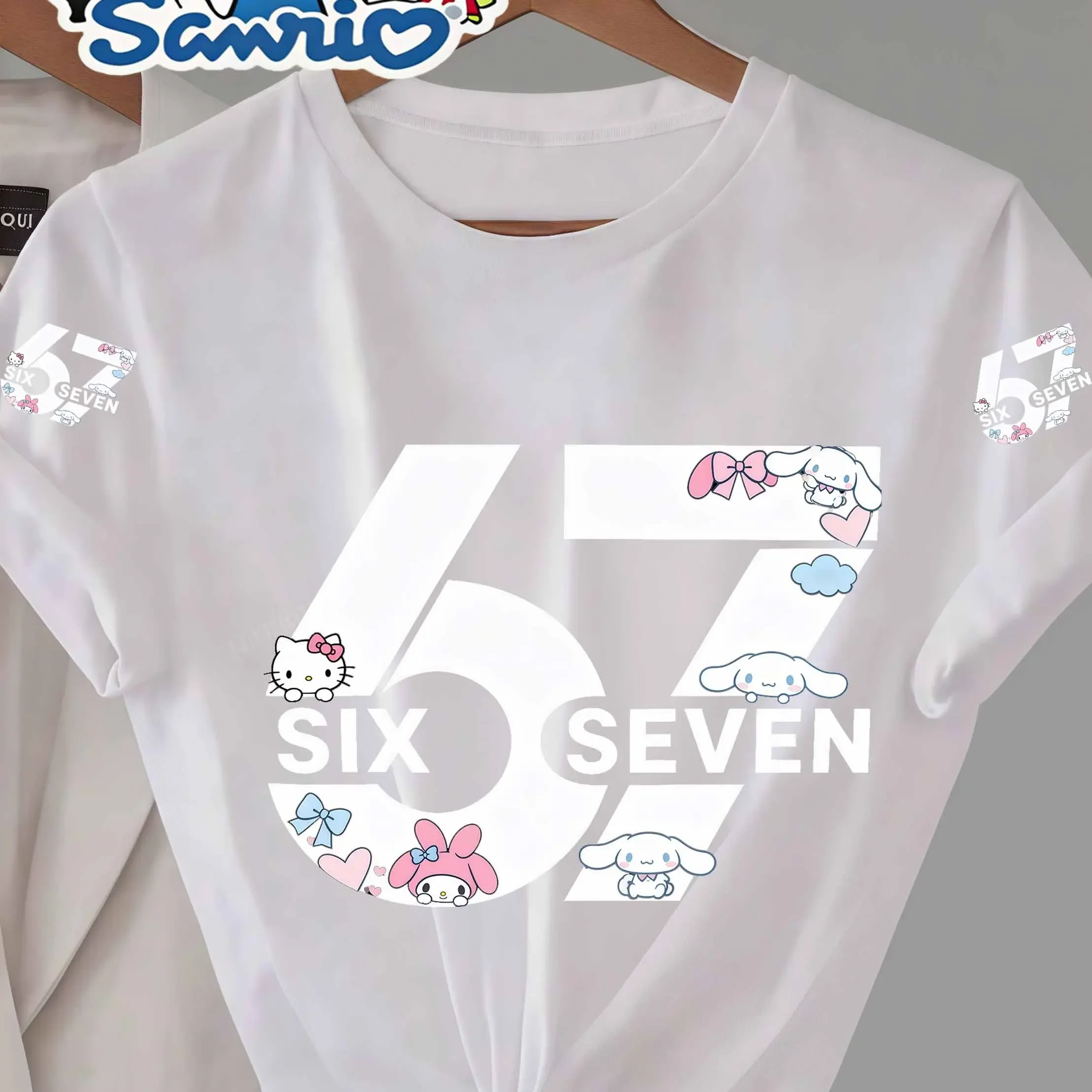 

Футболка с короткими рукавами и принтом Sweetheart Girl Group для девочек | Розово-белый, 100% хлопок, с круглым вырезом, идеально подходит для подарков на День святого Валентина