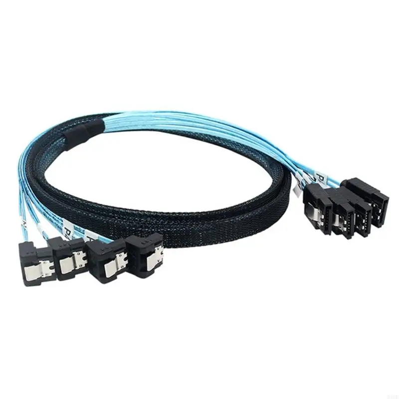 4 Port Server Cable 90 Degree Computer Motherboard SAS4.0 Cable 90 Degree Angled Connectors for Hard Disk Drive 83CF