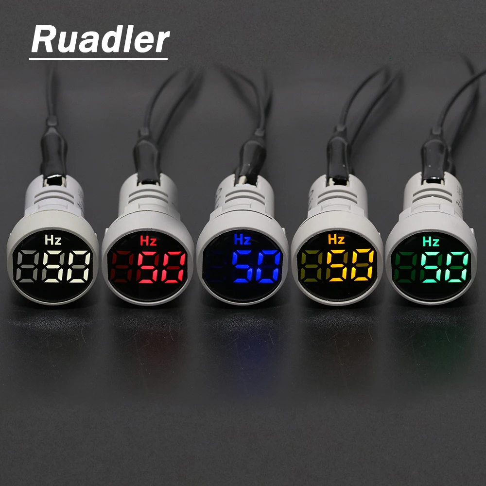 0-99 Hz Digital Display Electricity Hertz meter Frequency meter indicator light AC meter Yellow Combo Tester Red Green White