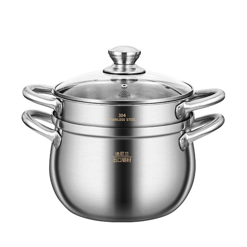 

Кастрюля-пароварка HYS из нержавеющей стали, универсальная, для приготовления риса, супов, каши, с функцией интегрированного приготовления, утолщенная