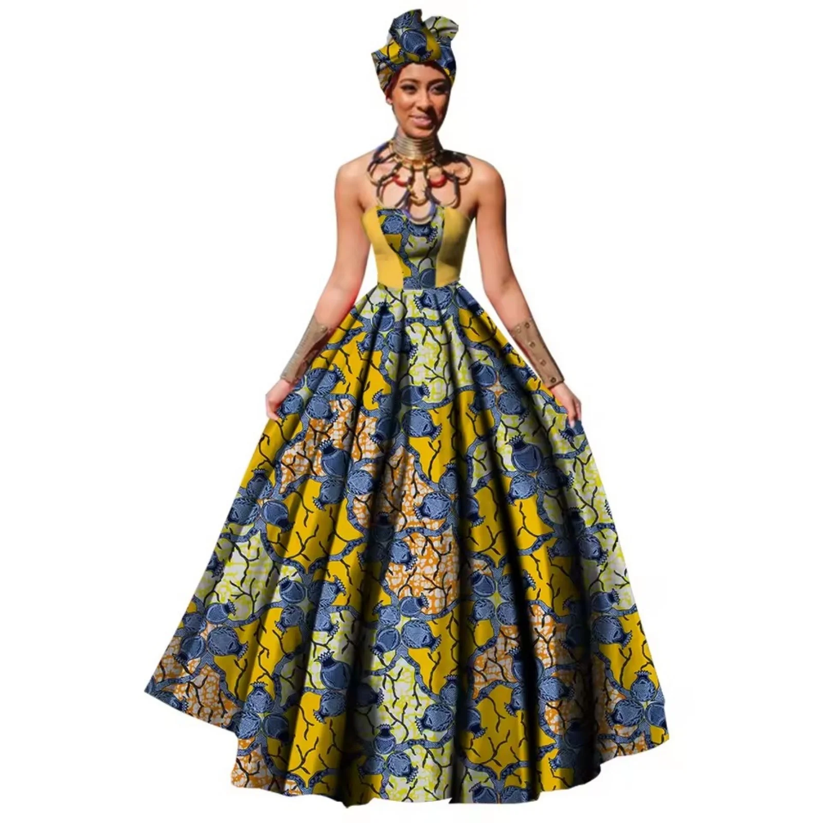 

Sale Luxury African Print Long Prom Evening Wedding Shooting Dresses Women 2025 Summer Party Formal Occasions Reception Dress