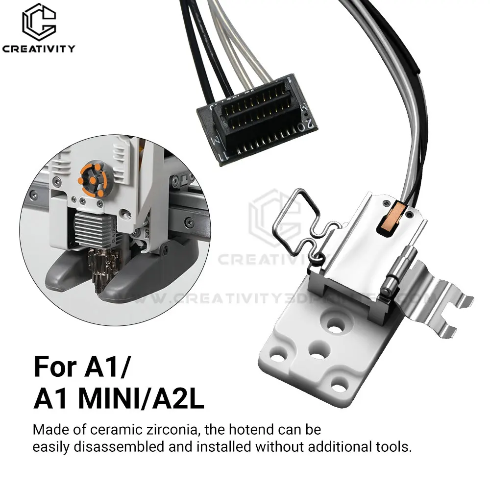Bamboolab A2L Hotend Heating Assembly A1 Upgraded Quick-Swap A1 Mini Hotend Heating Component Mounting 3d Printer Accessories