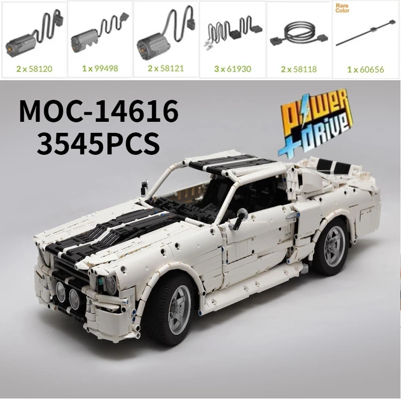 

New MOC-14616 1967 Eleanor Mustang Super Racing Car Assembling building block models Adult and Children Toy Gift Ornaments