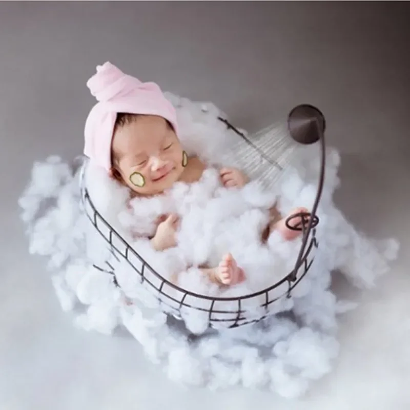 Iron Bathtub Shape Basket With Shower Head Posing Prop For Studio Portrait Shooting Full Moon Photoshoot Scene Layout Accessory view 6