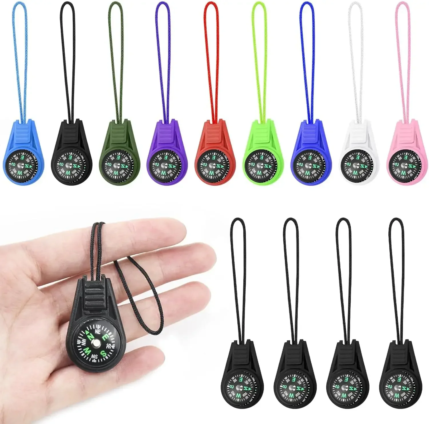 

Mini Compass Keychain 12-Pack, Colorful Outdoor Hiking Survival Tool
