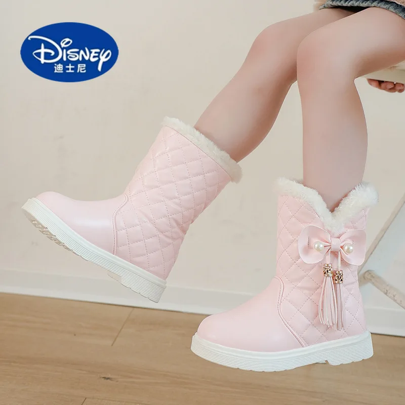 أحذية ديزني للفتيات الشتوية 2025 |   أحذية الثلوج مبطنة بالصوف |   أحذية الأميرة للأطفال الصغار والأطفال
