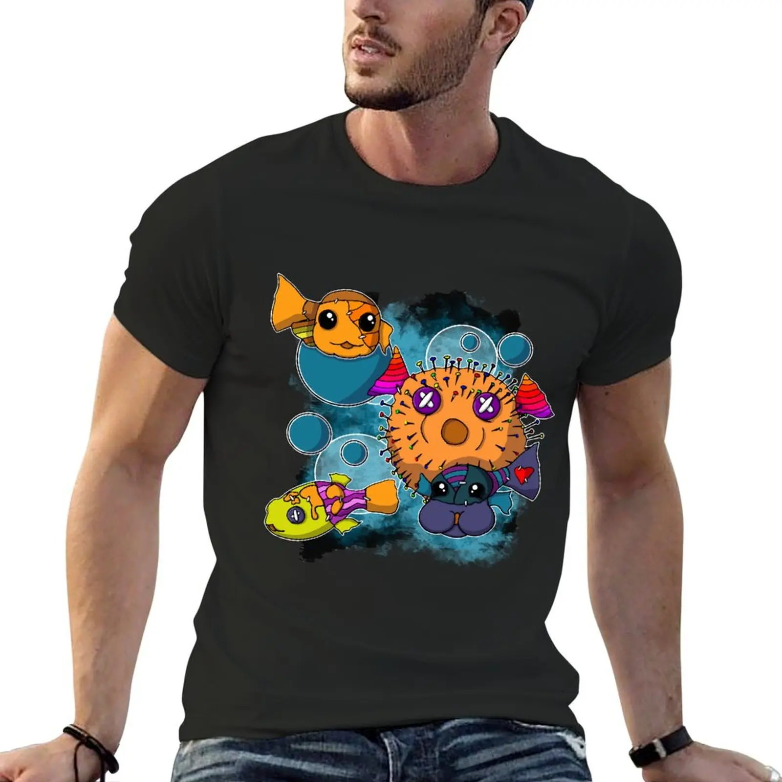 Patchy Puffer Fish T-Shirt anime tshirt sweat quick-drying oversizeds mens t shirt graphic