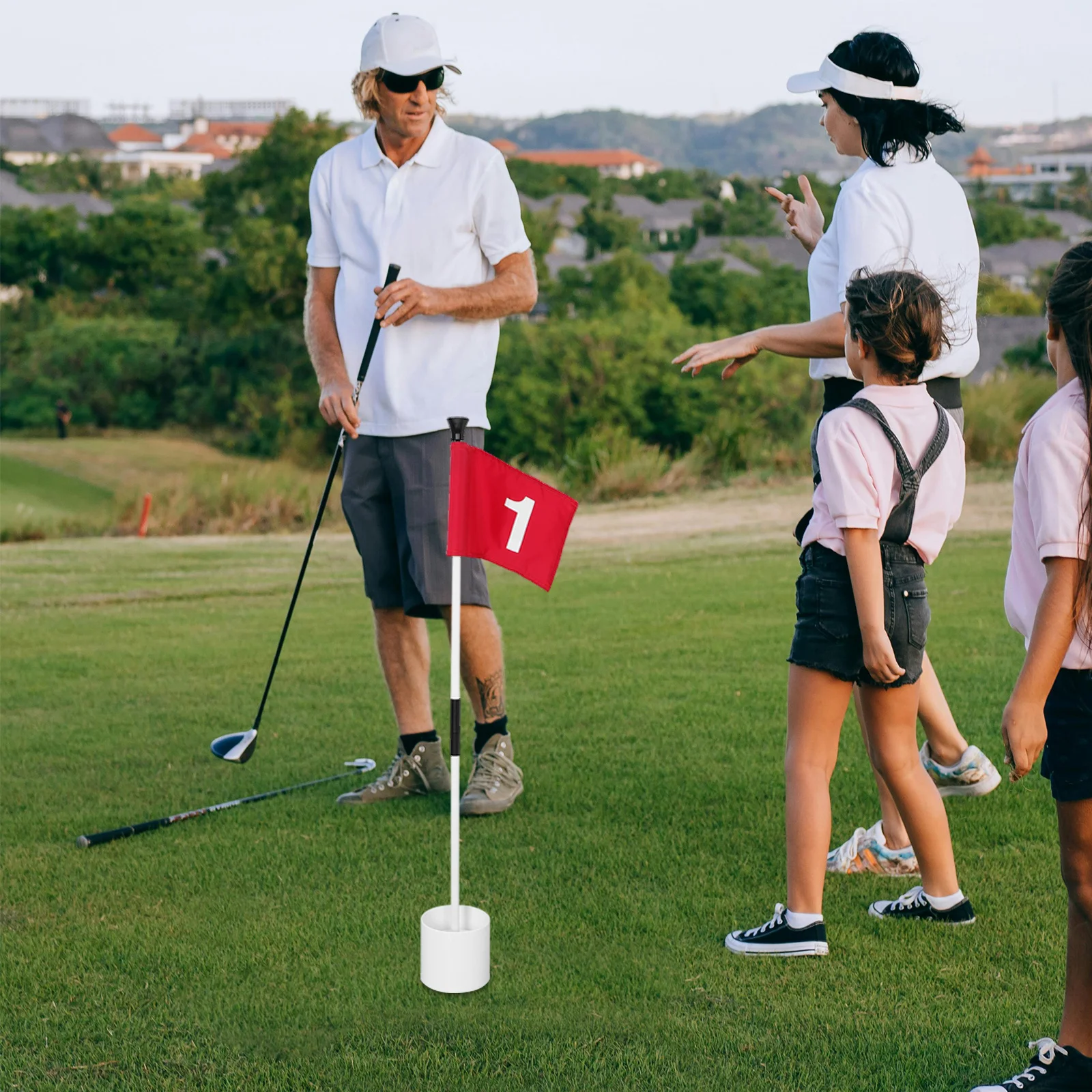 1 مجموعة جولف سارية العلم مجموعة دائم ABS قاعدة جولف التدريب الهدف أعلام الغولف ممارسة العلم عدة الغولف العلم أعلام المحكمة