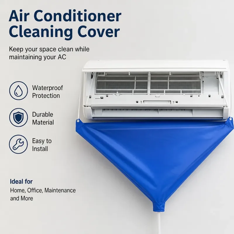 Mini Split Ac Cleaning Kit Conditioner Cover Waterproof Wall Mounted Dust Washing With Drainpipe Water Pipe Clean Protector