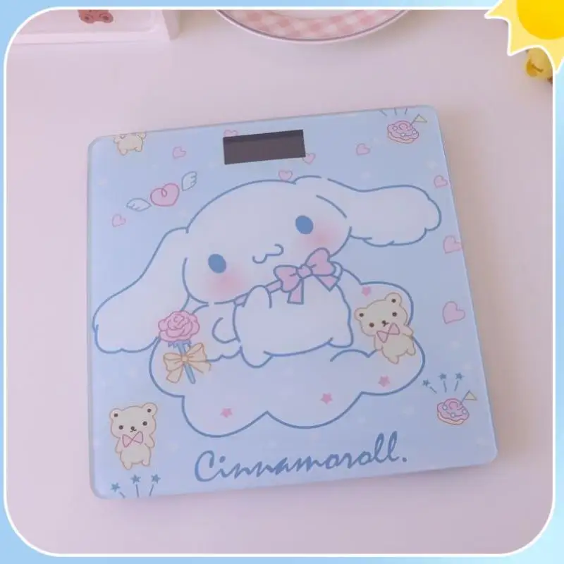 

Kawaii Sanriod Anime Surroundings Cartoon Cute Cinnamoroll Kitty Kuromi Mymelody Home Charging Electronic Scale Body Scale