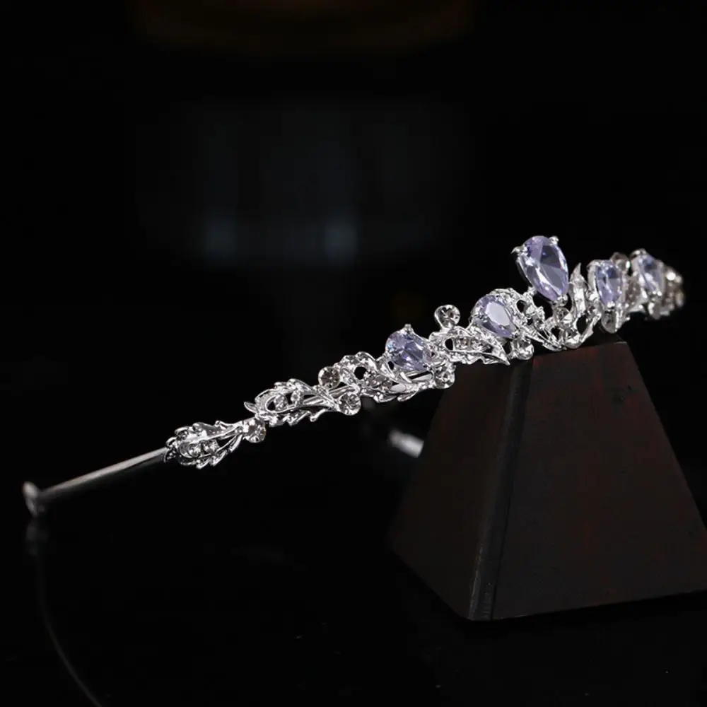 حجر الراين كريستال التيجان الزفاف تألق غطاء الرأس الزفاف الفاخرة الخرز تاج زهرة لامعة عيد ميلاد تاج خوذة الطرف