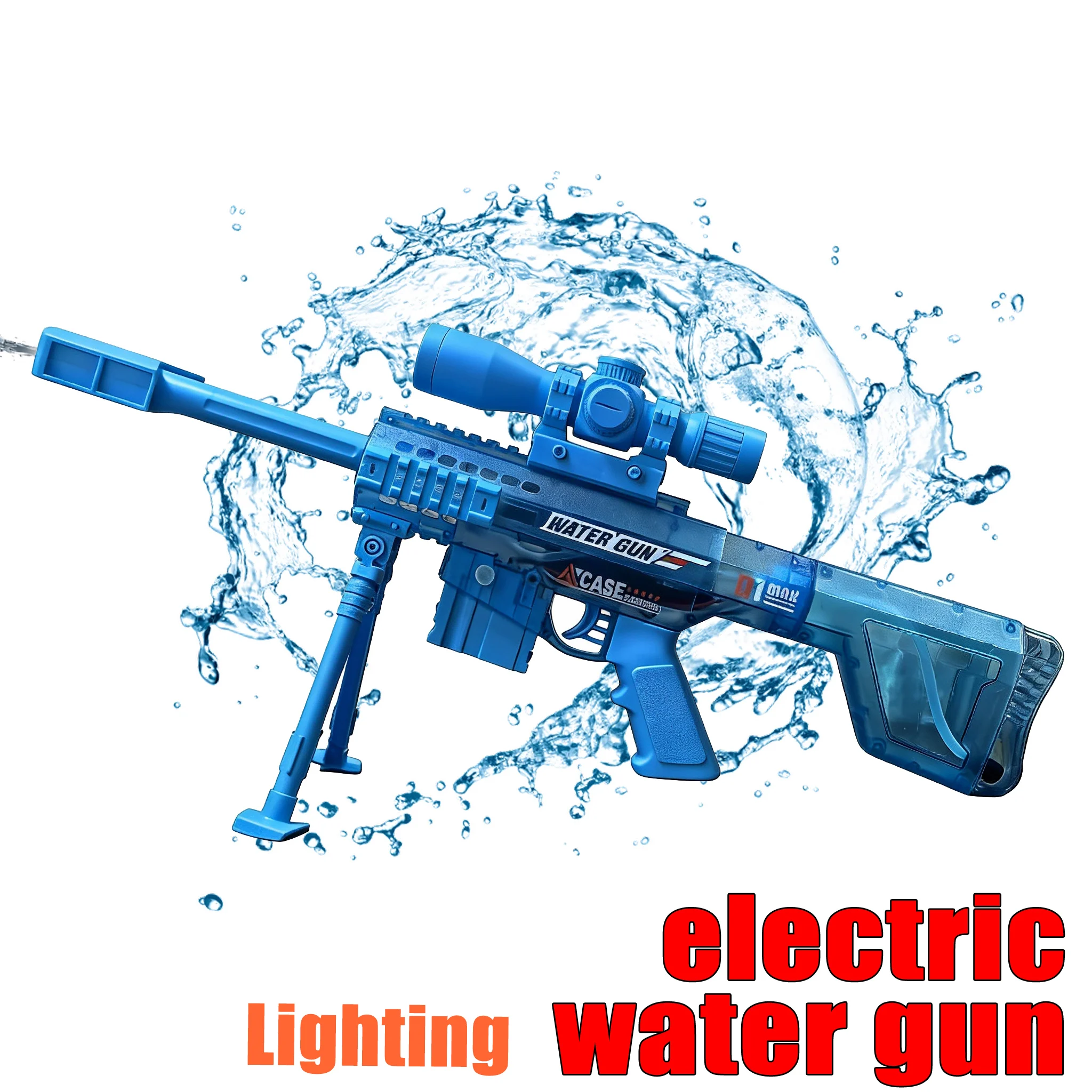 Electric Water Gun Toy Manual and Automatic Watergun with Lights and Sound Long Range Water Squirt Gun Beach Pool Outdoor Toy view 3