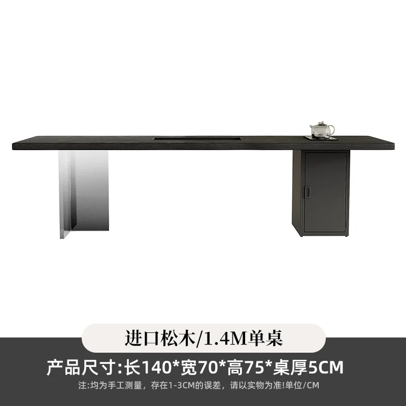 Acrylic solid wood tea table and chair combination tea tray  integrated home office multi-function