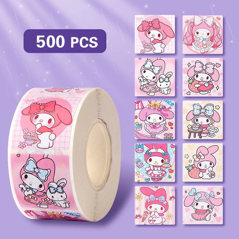 500PCS Miniso Hello Kitty Cartoon Aufkleber Niedliche Cartoon Kuromi My Melody Kindertagebuch Bonus Geschenk Verschluss Tagebuch Broschüre Geschenk