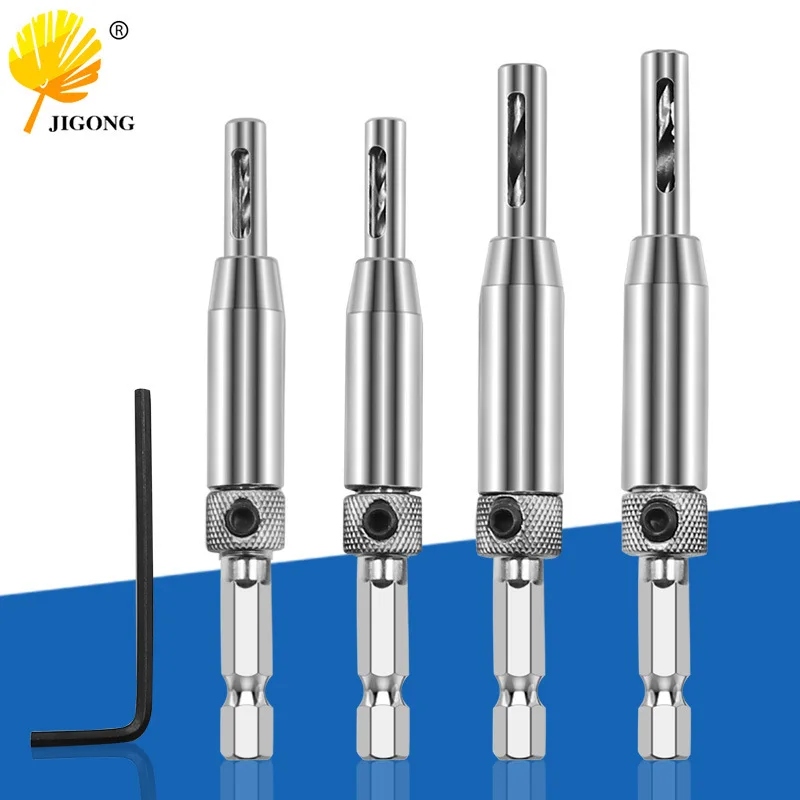 

Woodworking hole punch Door and window hinge hinge hole opener hexagonal drill set for positioning special-shaped drilling