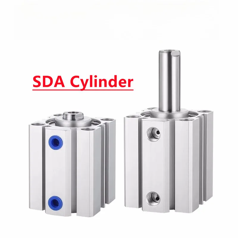 

Pneumatic Cylinder SDA 16/20/25/32/40/50/63/180/100 Series Double Acting 5-100Mm Stroke Compact Thin Air Cylinders