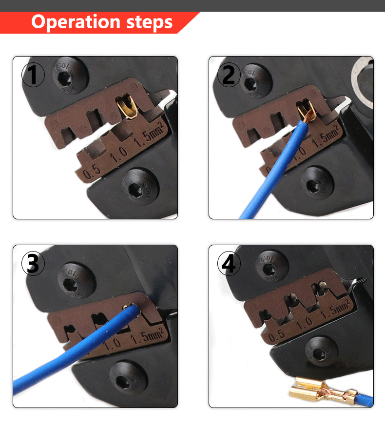 Für Lasche 2,8 4,8 6,3 Auto klemmen Crimp zange 0,5-2,5 mm²/23-13awg hochpräzise Backen draht elektrische Handwerkzeuge SN-48B – Detail 8