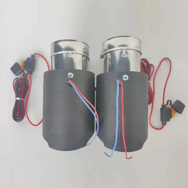 Universal Carbon Fiber Auto Tuning Exhaust Tip Car Exhaust Muffler End Pipes With Led Led Light