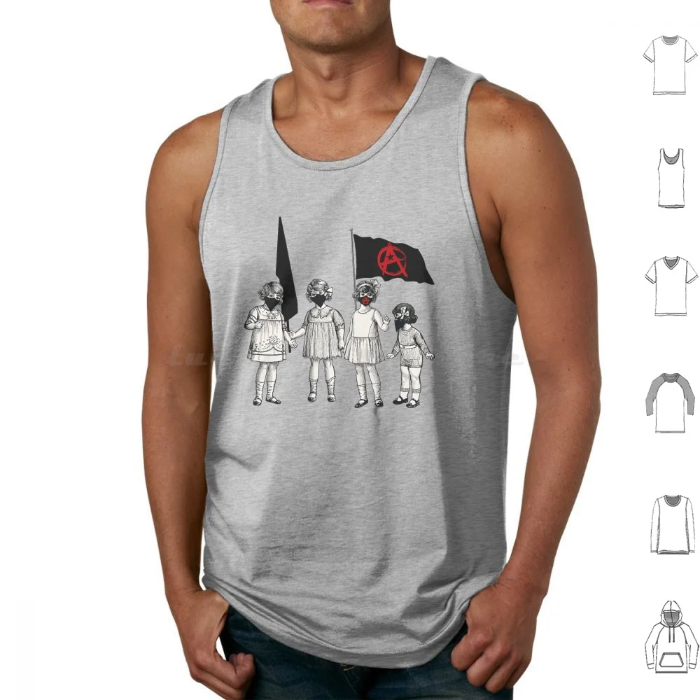 Protesters Tank Tops Print Cotton Anarchy Anarchism Anarchist Anti Antifa Anti Democrat Antifa Anti Government Anti