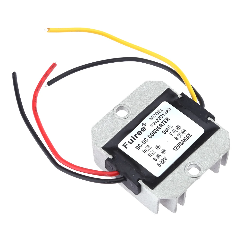 DC 5-32V to DC 12V 3A 36W Stabilizer Transformer Regulator Automatic Step Up Down Voltage Module LED Solar Car Power Converter