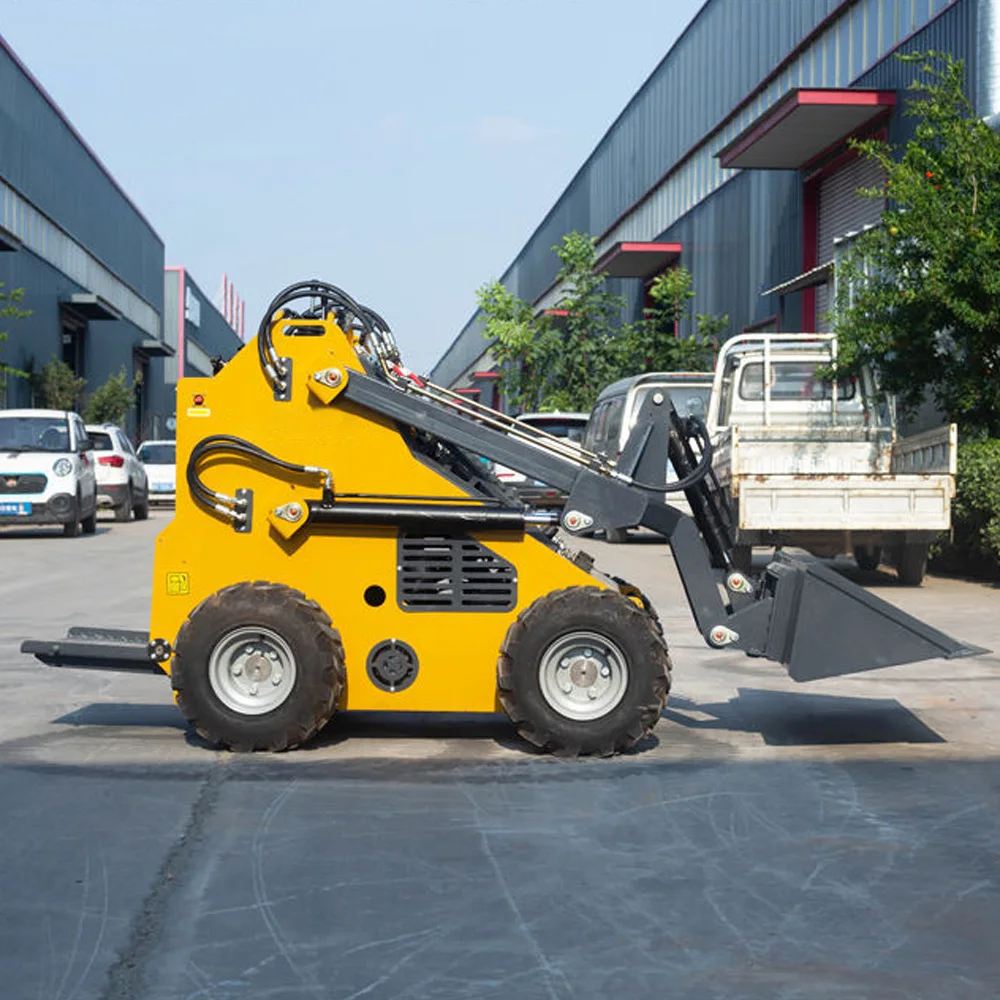 Mini Skid Steer Loader com Balde, 26HP compacto, Acessório de carregadeira de rodas, Motor a gasolina EPA à venda, EUA