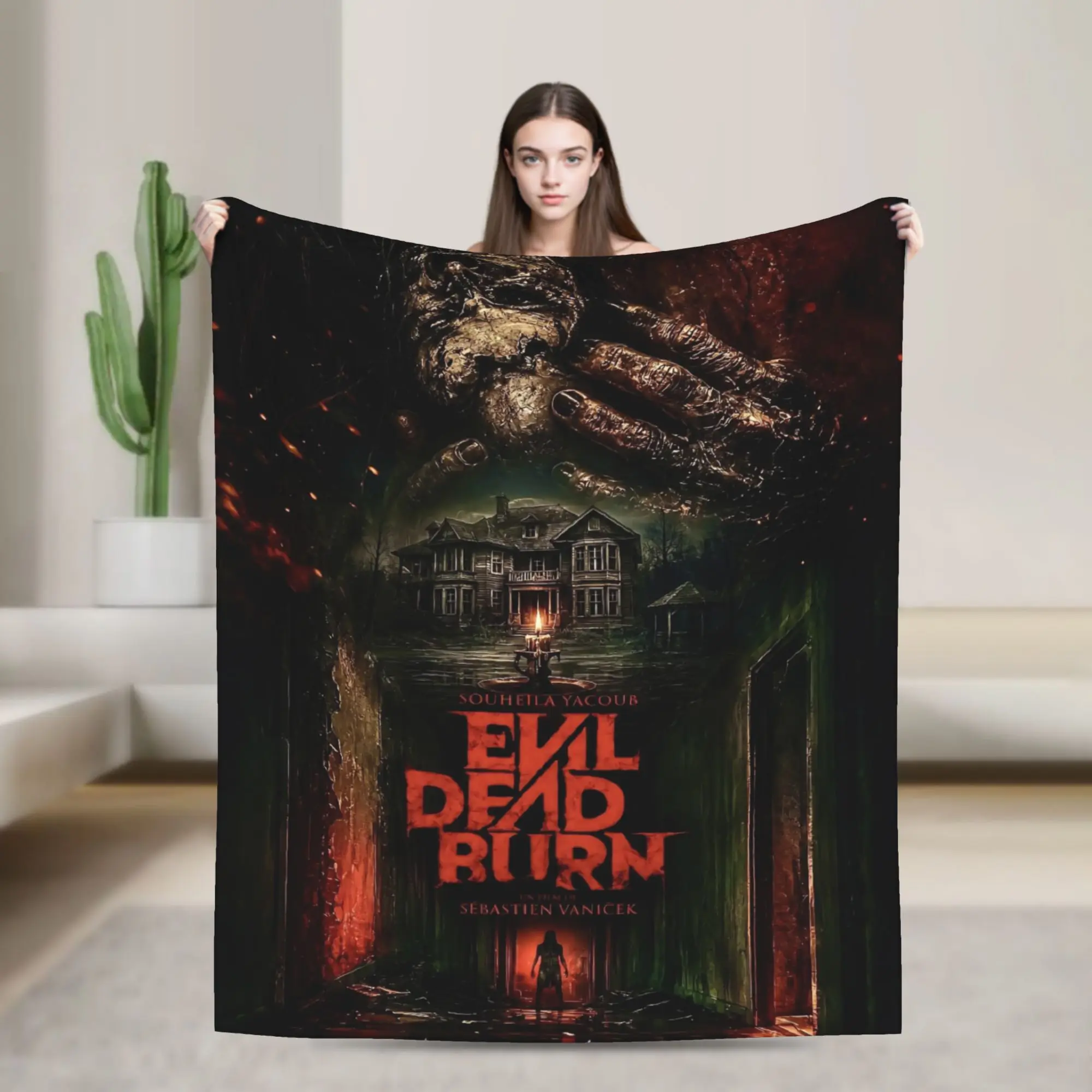 Evil Dead Burn Blanket Ultra Soft  Throw Blankets for Bed 50x60 Inch Multiple Sizes Bedspreads