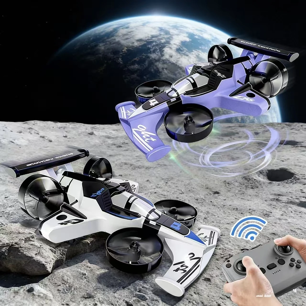 

Мини-дрон 2 в 1, летающий автомобиль с воздушным землей, двухрежимный 4-осевой гоночный радиоуправляемый автомобиль 2,4G, внедорожная игрушка для детей, подарок для детей и взрослых