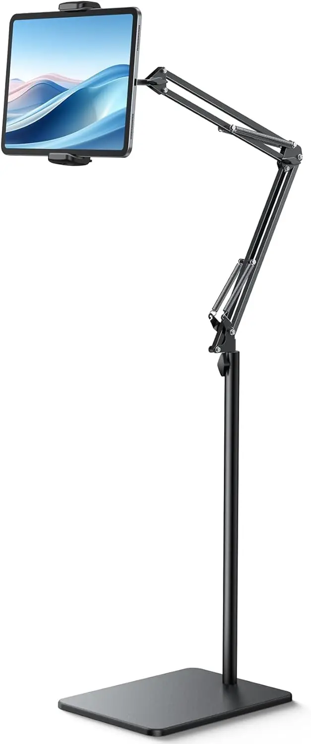 

Adjustable Floor Tablet Stand Holder with Flexible Arm, 25-55" Height, 5lb Base for 4.7-13" Devices