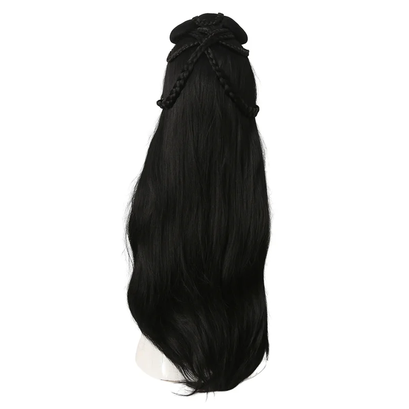

ABMK Ancient Costume Long Straight Chinese Wig Lazy Full Head Cover Chinese Style Hair Cover For Chinese Style Girls Wedding, Du