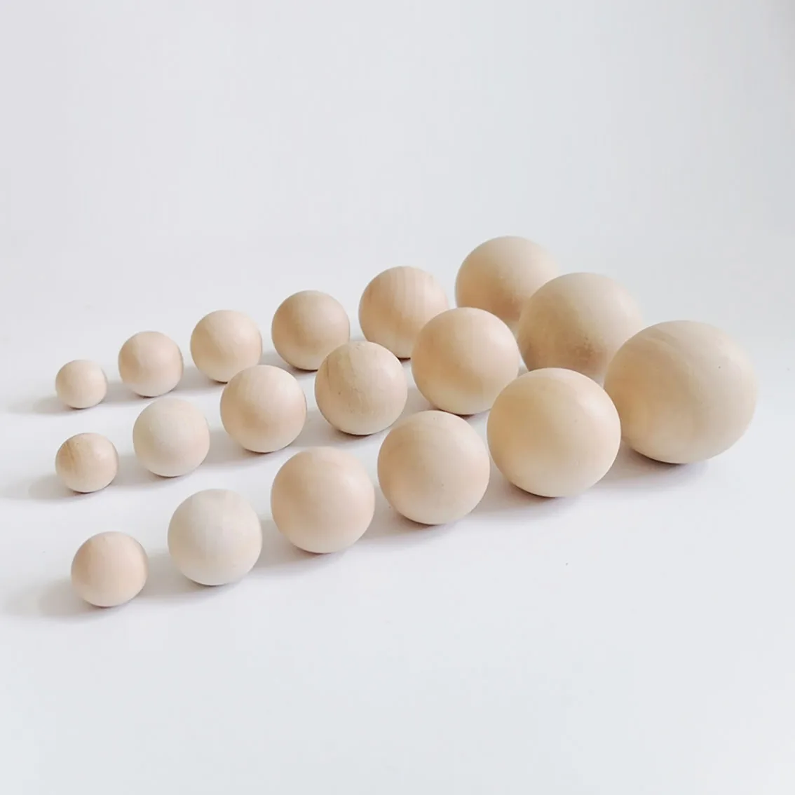 Solid Natural Color Ball Dia 6/8/10/12/15/20/25/30/35-90mm No Hole Round Wooden Beads Manual DIY Ball Jewelry Carving Beads