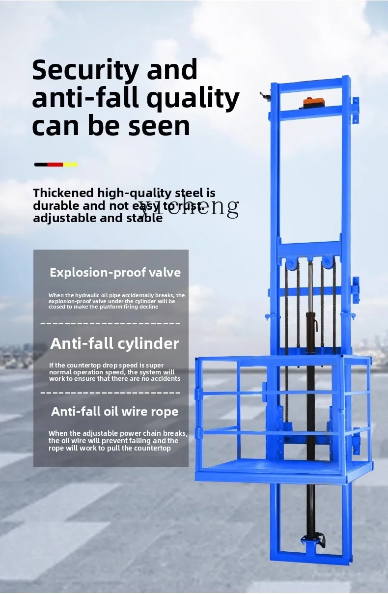 TQH Electric Lift Freight Elevator Small Warehouse Hydraulic Lift Platform Household Freight Lift